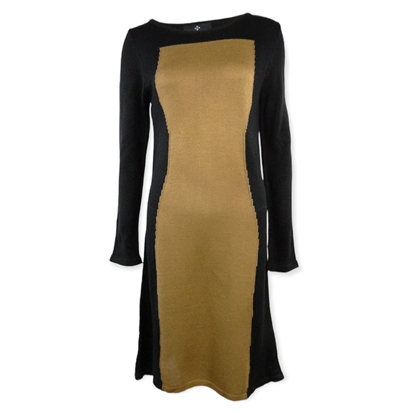 Ronni Nicole Dresses & Skirts - NWT Ronni Nicole Black & Camel Sweater Dress - Size Large